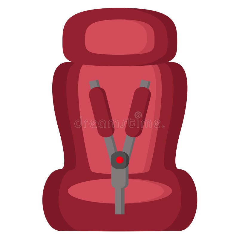 Black and Red Kid Car Seat, Front and Side View Isolated on a White