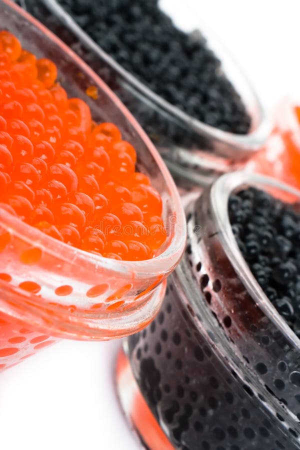 Black and red caviar