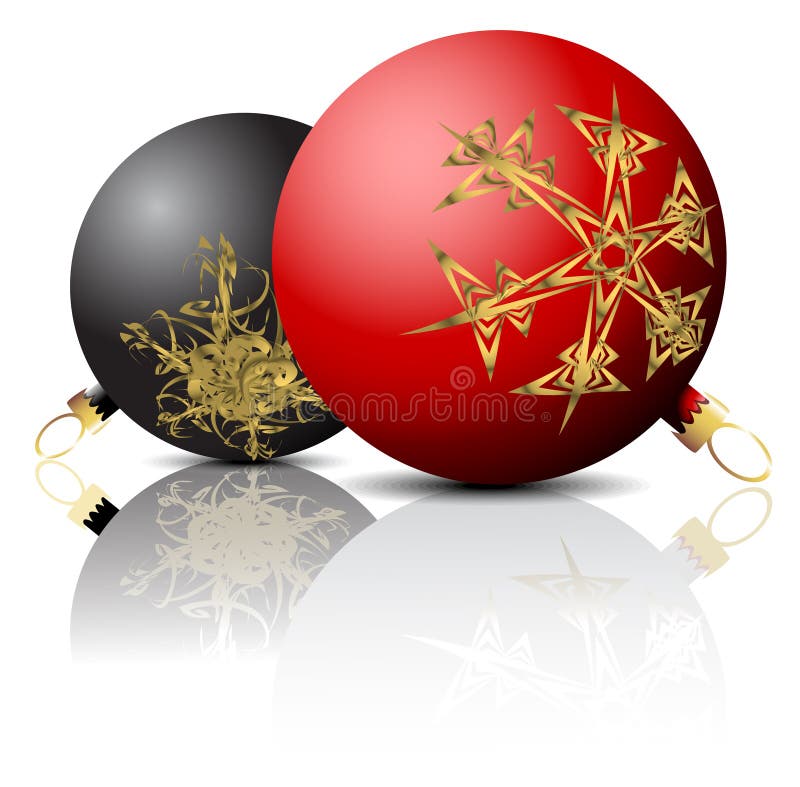 Black and Red Christmas Bulbs Stock Vector Illustration of greeting