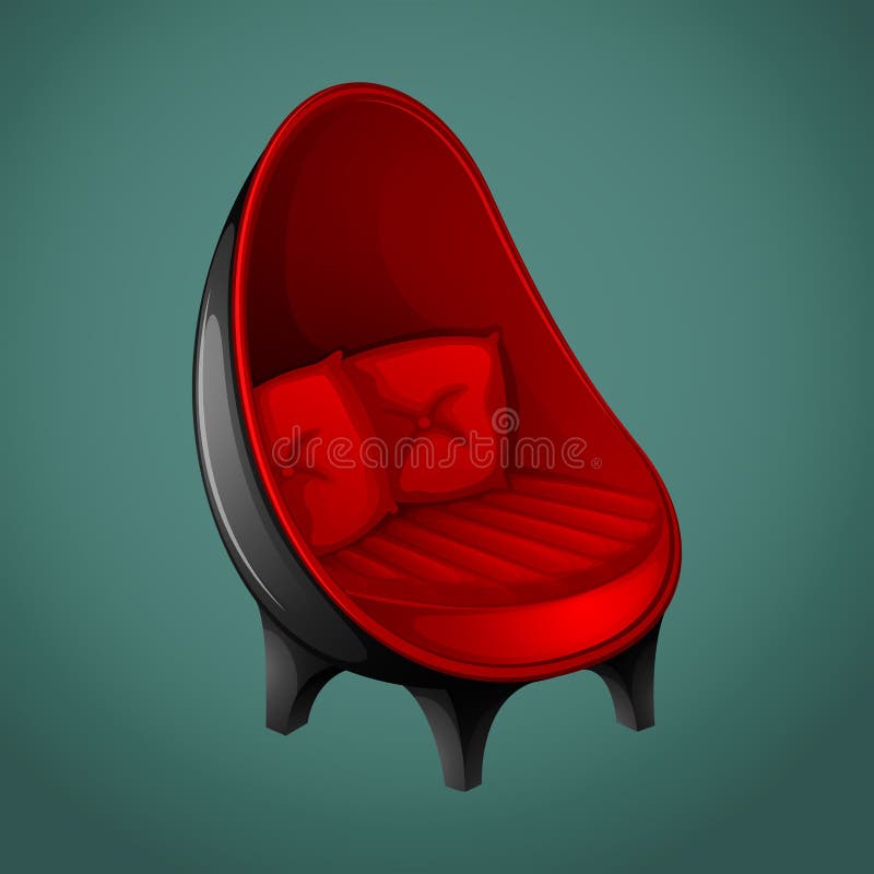 Black and red modern chair stock vector. Illustration of curved 58365485