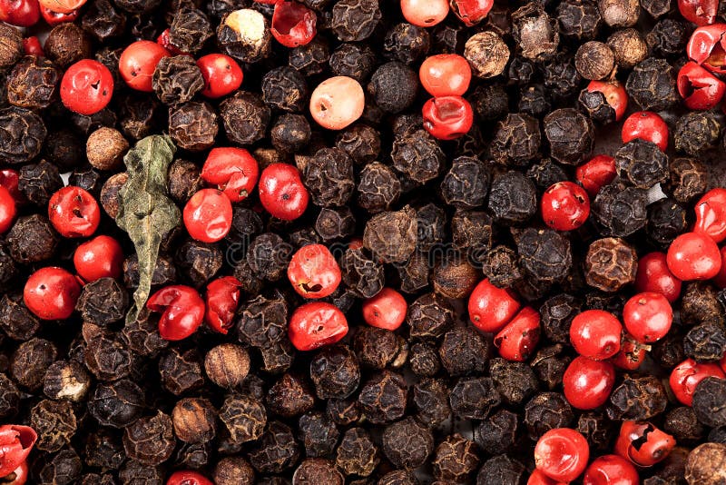 Black and red peppercorns stock image. Image of chili 28889269