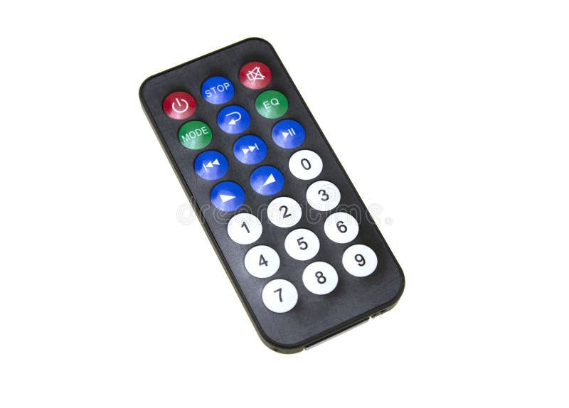 Black remote control isolated on white background. royalty free stock photos