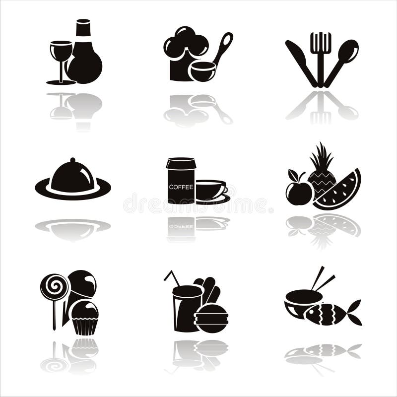 Black restaurant icons