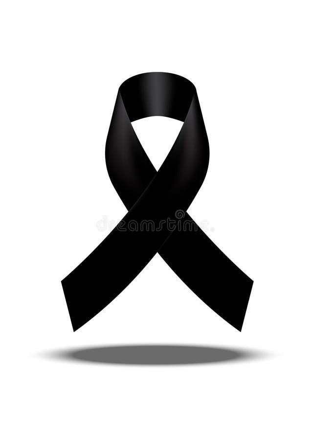 RIP Funeral Black Ribbon on White Background Vector Stock Vector