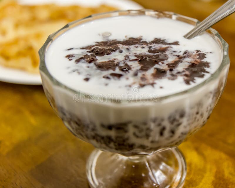 Black Rice in Coconut Milk, Thai Dessert Drink Stock Photo Image of