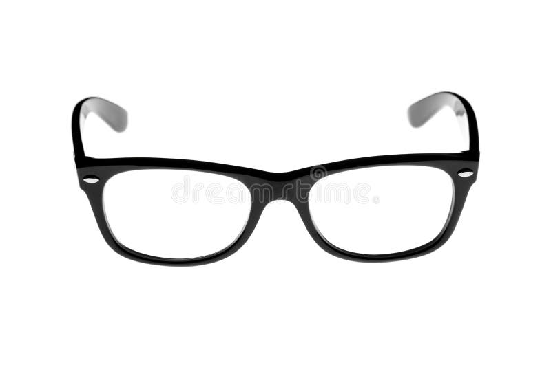 Black Rimmed Retro Glasses Isolated on White Stock Photo - Image of ...