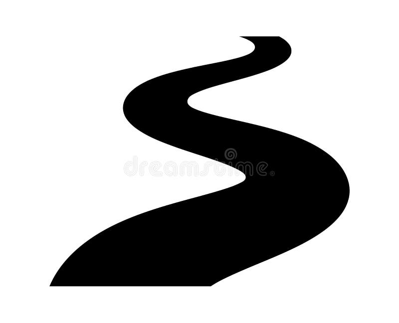 Winding Road Sign Isolated on White Stock Illustration - Illustration ...