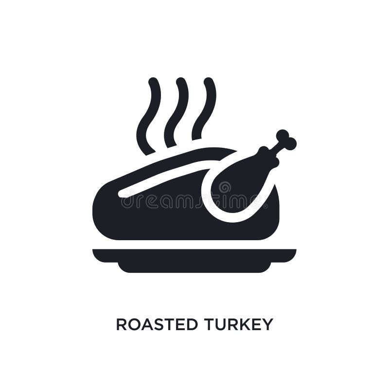 black roasted turkey isolated vector icon. simple element illustration from united states of america concept vector icons. roasted