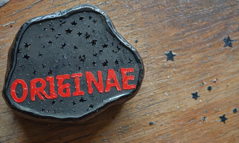 Black rock with the word orname written on it royalty free illustration