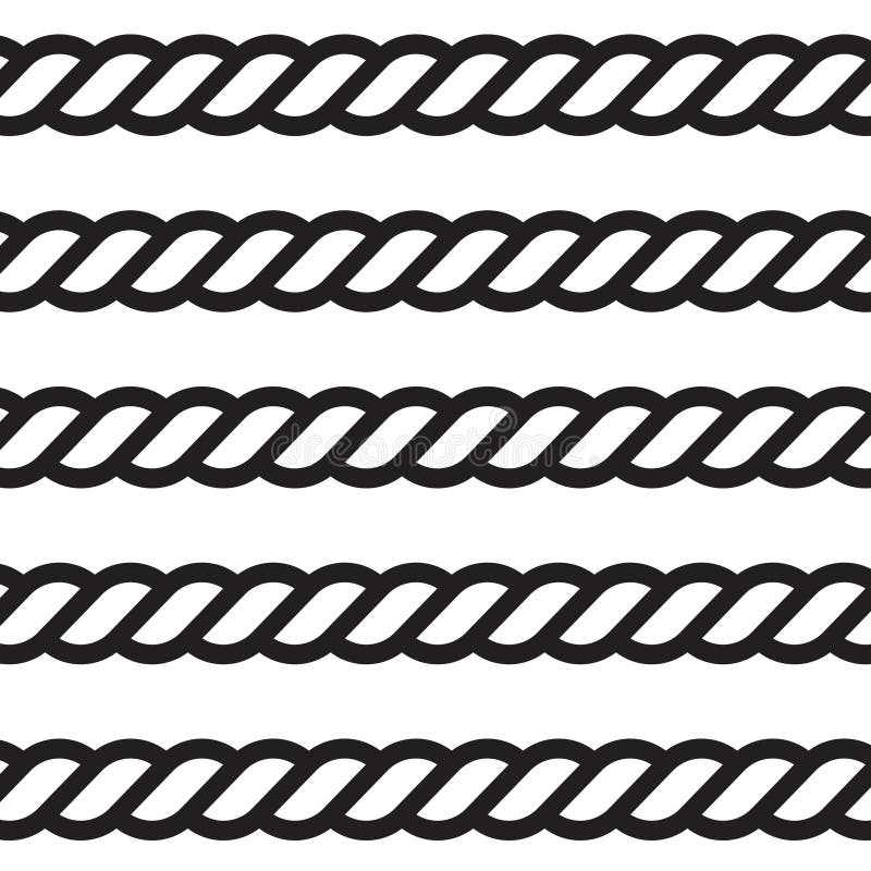 Black Rope Tied in a Knot Icon Isolated on White Background. Vector ...