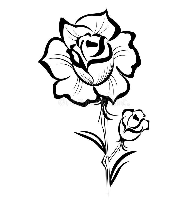 Black Rose stylized logo stock illustration