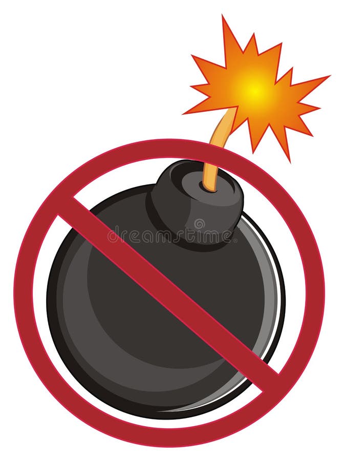Bomb on ban stock illustration