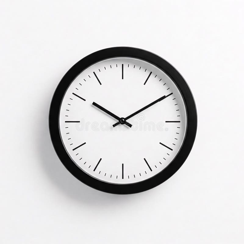 Black Round Clock with Blank Dial, Isolated on White Background Stock ...