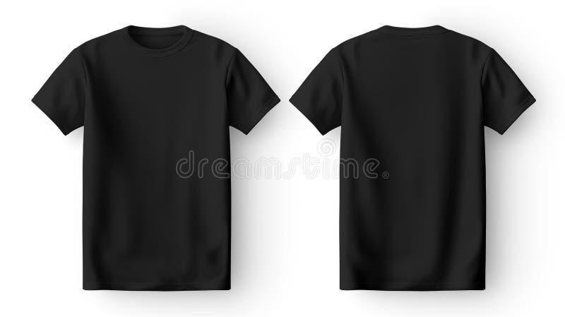 Black Round Neck T-shirt Mockup with White Background. AI Generated ...