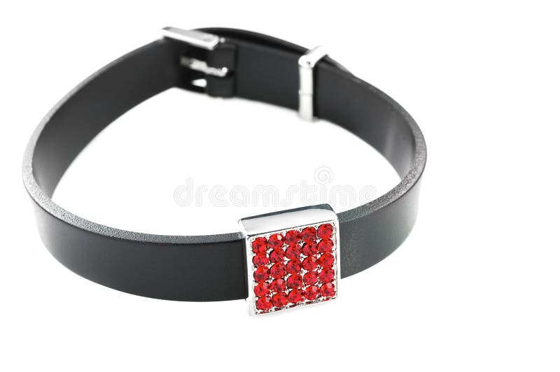 Black Rubber Bracelet with Metal Element Stock Photo Image of