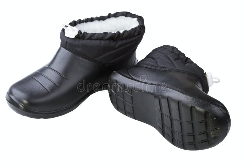 Black rubber female shoes stock image. Image of white 27830183