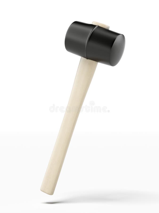Black rubber mallet stock image