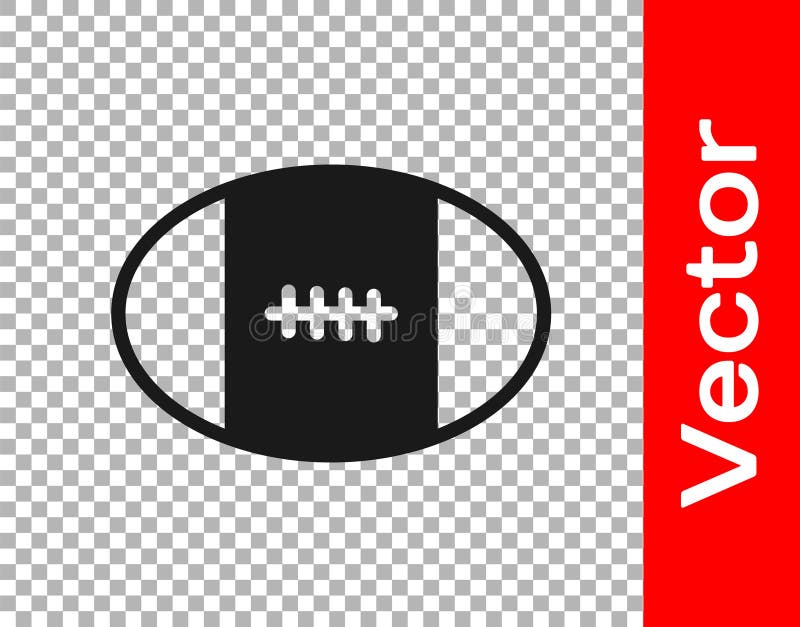 Black Rugby Ball Icon Isolated on Yellow Background. Vector