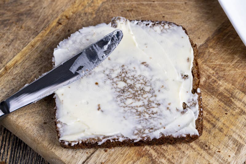 Black Rye Bread with Butter Stock Photo Image of calories, natural