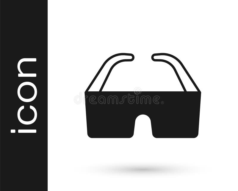 Black Safety Goggle Glasses Icon Isolated on White Background. Vector