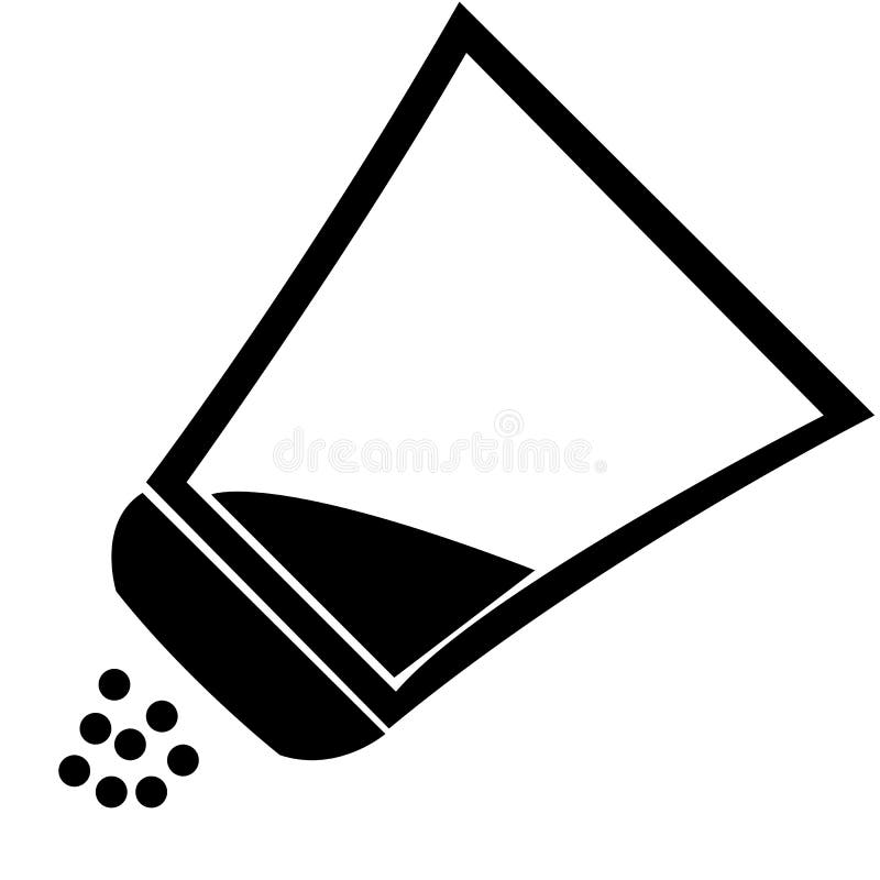 Black Salt and Salt and Pepper Shakers on White Background Stock Illustration Illustration of