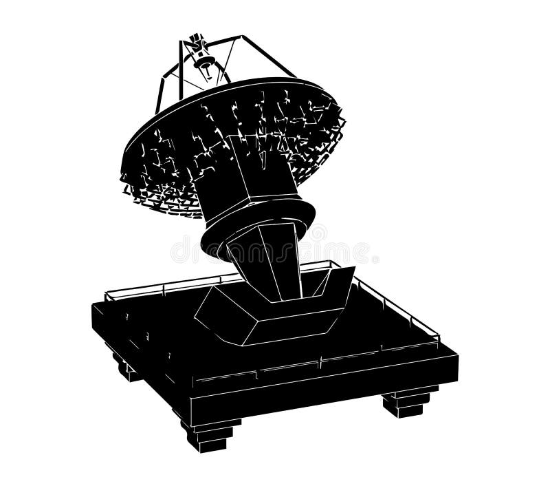 Black satellite dish vector illustration Black satellite dish vector illustration