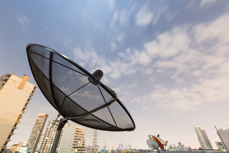 Black satellite dish stock image. Image of data, connected 21938559