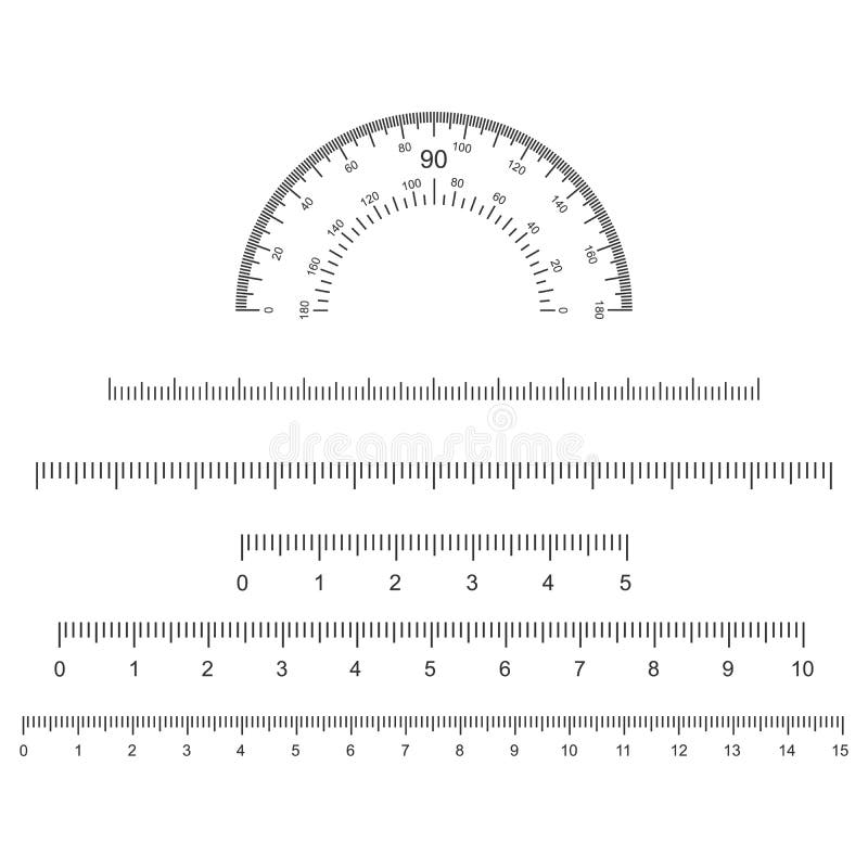 Black Scale for Rulers. Different Units of Measurement. Vector