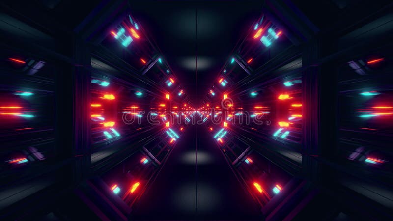 Black Scifi Space Tunnel Background Wallpaper With Nice Glow 3d Rendering Stock Illustration Illustration Of Modern Concept