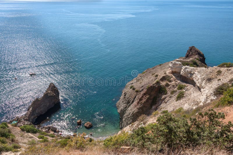 Black Sea coast, Tsar`s beach on Fiolent in Sevastopol