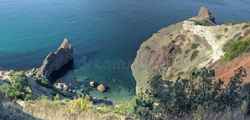 Black Sea coast, Tsar`s beach on Fiolent in Sevastopol