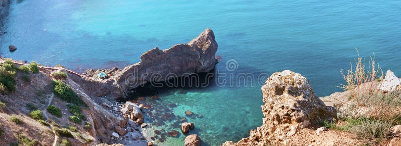 Black Sea coast, Tsar`s beach on Fiolent in Sevastopol