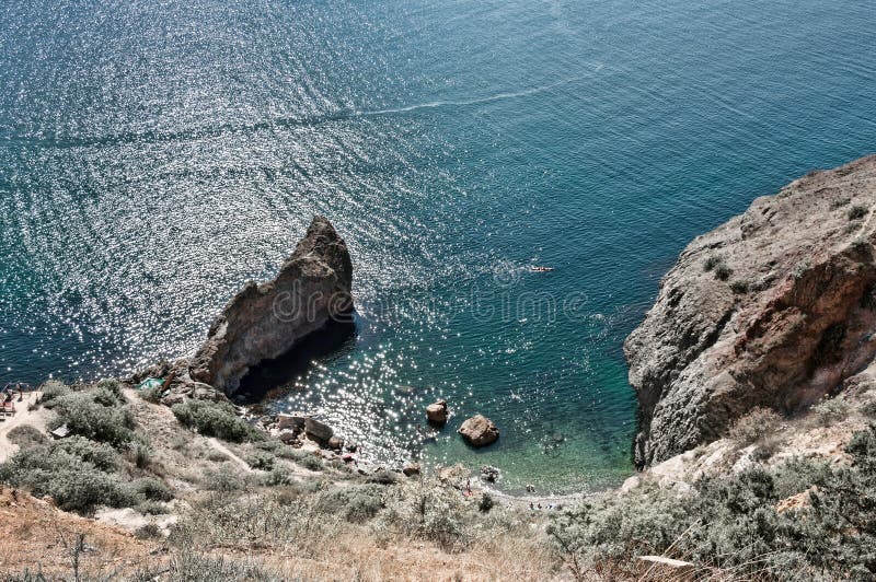 Black Sea coast, Tsar`s beach on Fiolent in Sevastopol