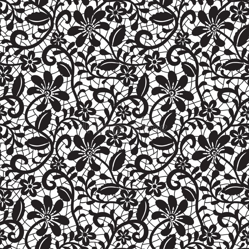 Black Seamless Lace Pattern Stock Vector - Illustration of loop, baroque:  26567798