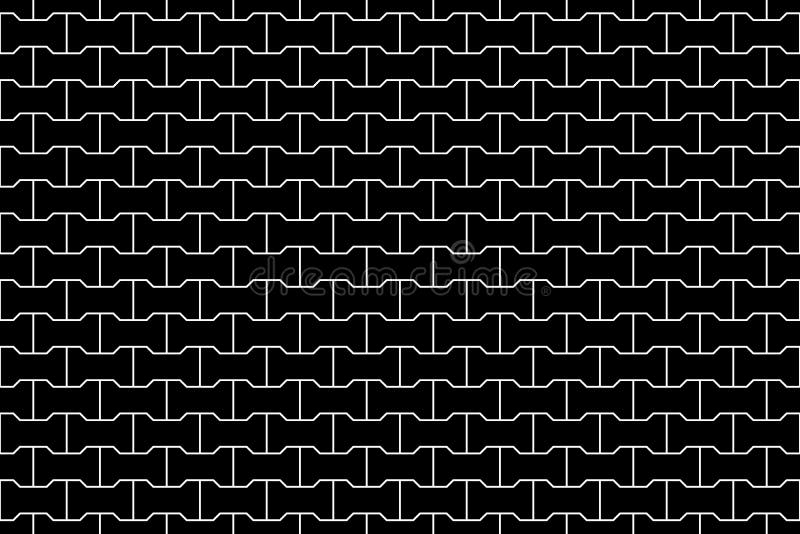 Black Seamless Pattern of Pavement with Interlocking Blocks Stock