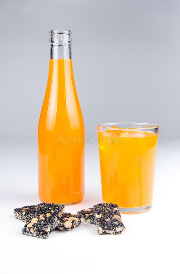 Black Sesame Bar and Orange Juice Stock Photo Image of orange