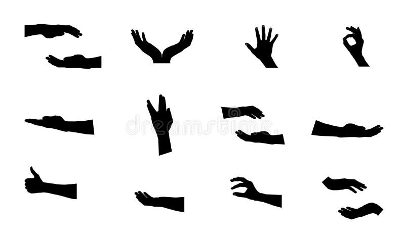 Black Set of Hand. Vector Illustration Stock Vector - Illustration of