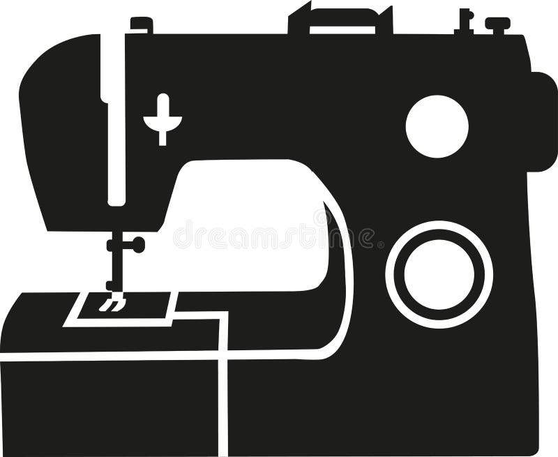 Black sewing machine stock vector. Illustration of handmade 107190963