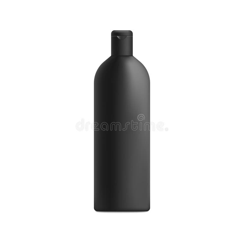 Download Black Shampoo Bottle Mockup With Realistic Matte Texture Vector Illustration Stock Vector Illustration Of Bath Background 162702036