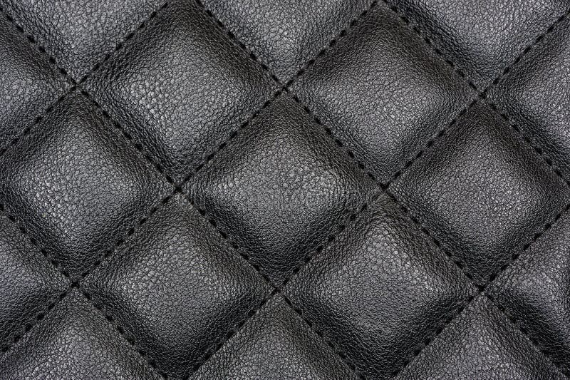 Black Sharp Quilted Leather Texture Stock Photo - Image of luxurious ...