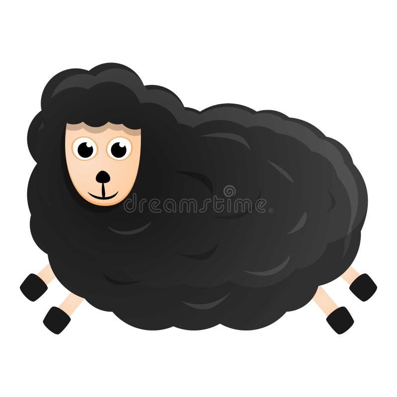 Black Sheep Icon, Cartoon Style Stock Vector - Illustration of drawing,  isolated: 132564223