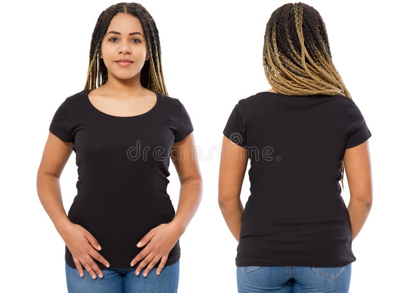 plain black t shirt front and back for girls