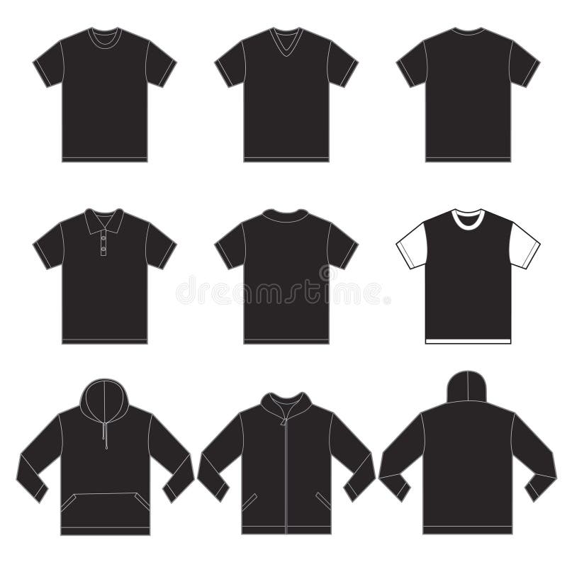 Black Polo Shirt Template stock vector. Illustration of casual - 97075802