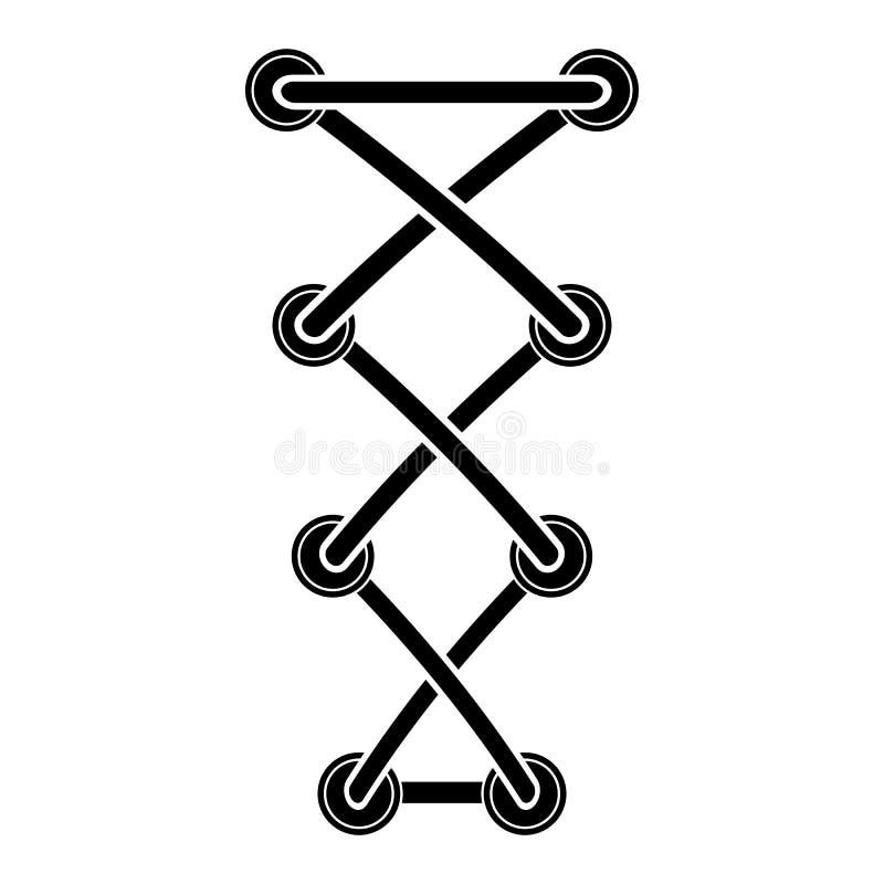 Black Shoelace Icon Isolated on White Background Stock Illustration