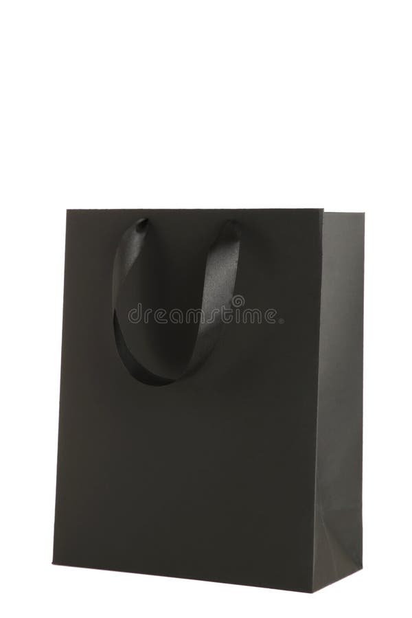 Black Shopping Bag Isolated on White Background Stock Photo - Image of ...