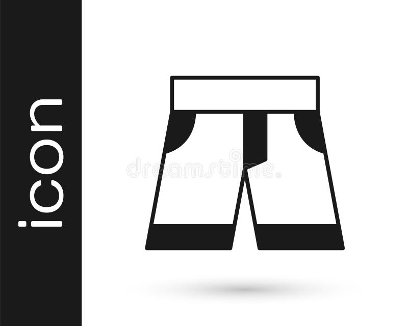 Black Short or Pants Icon Isolated on White Background. Vector Stock