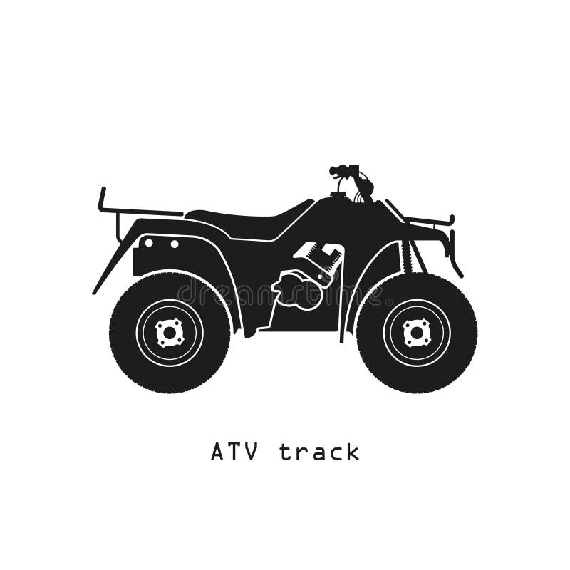 Black silhouette of ATV on a white background