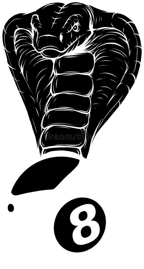 Monochromatic billiard 8 ball with cobra snake Vector Image