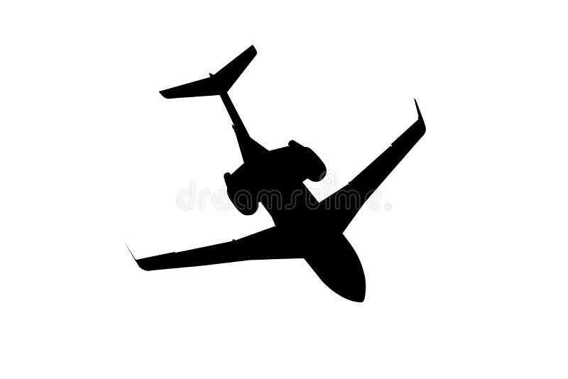 Black Silhouette Of Business Jet Stock Illustration - Illustration of