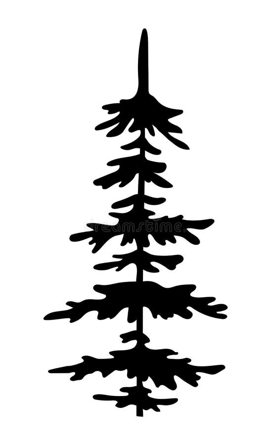 Download Black Silhouette Of Fir-tree, Christmas Tree, Simple ...